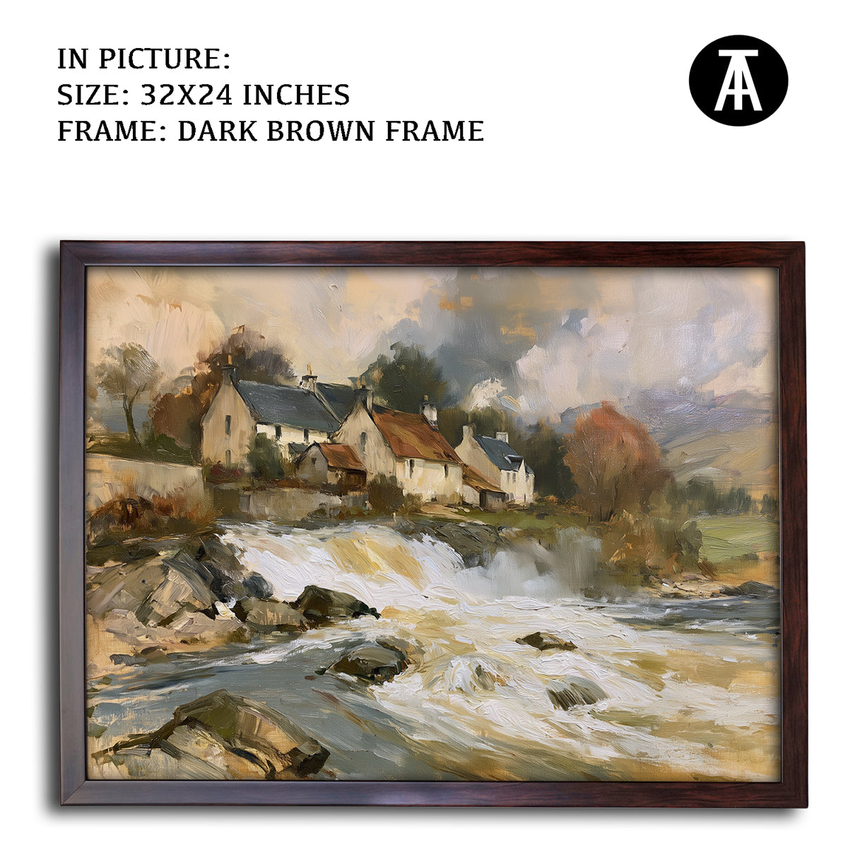 Artwork in Dark Brown Frame
