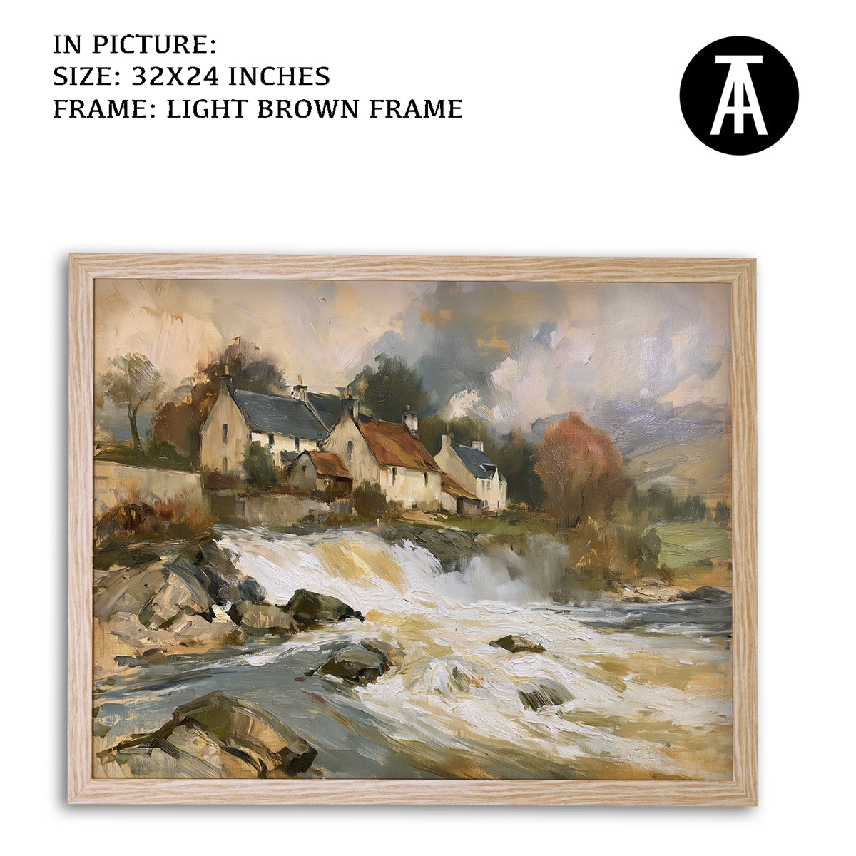 Artwork in Light Brown Frame