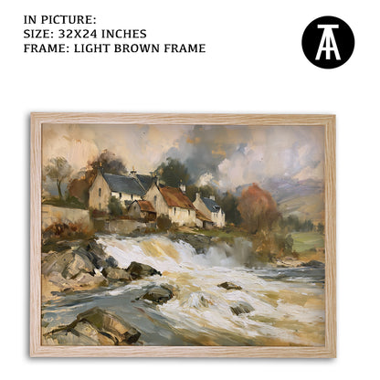 Artwork in Light Brown Frame