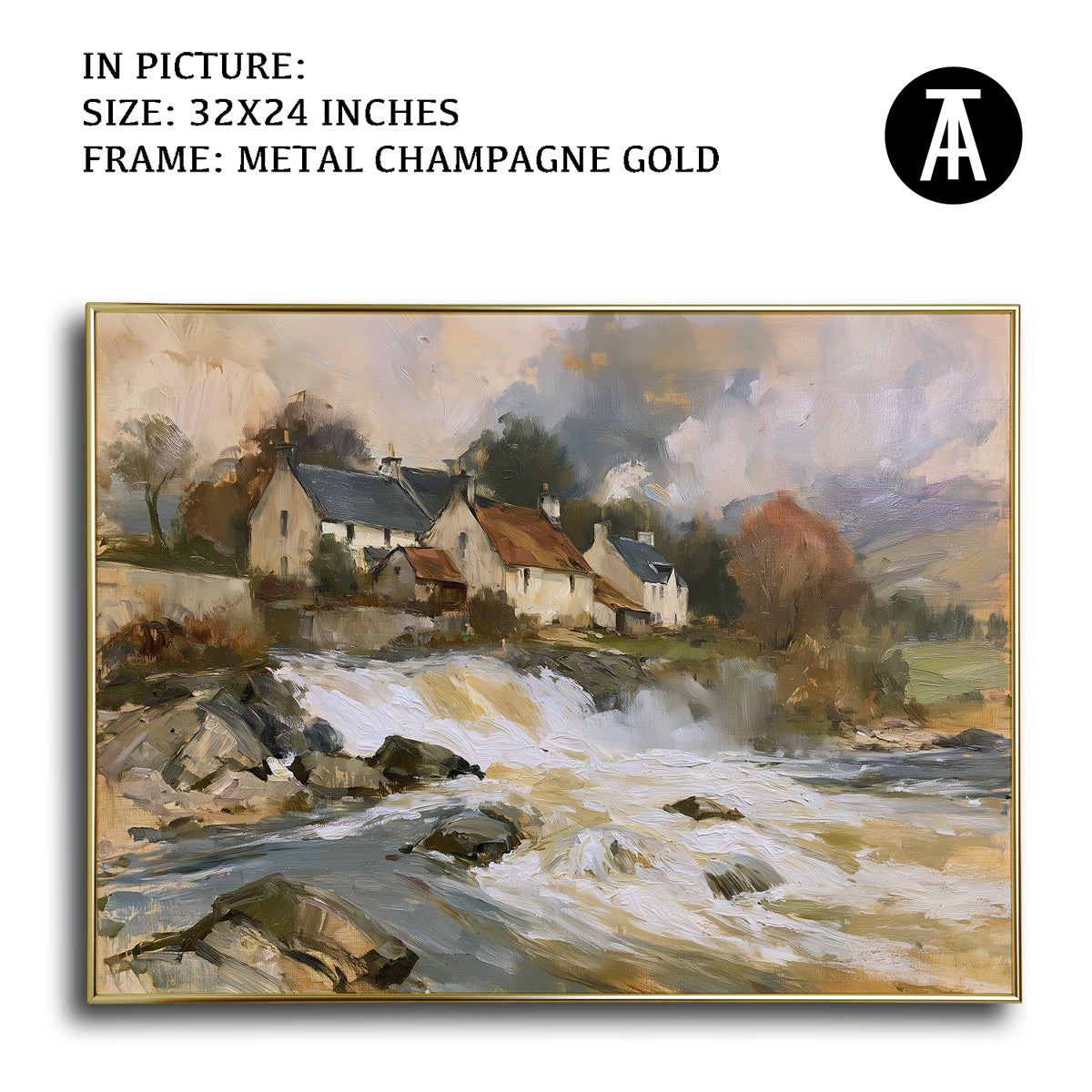 Artwork in Metal Champagne Gold Frame