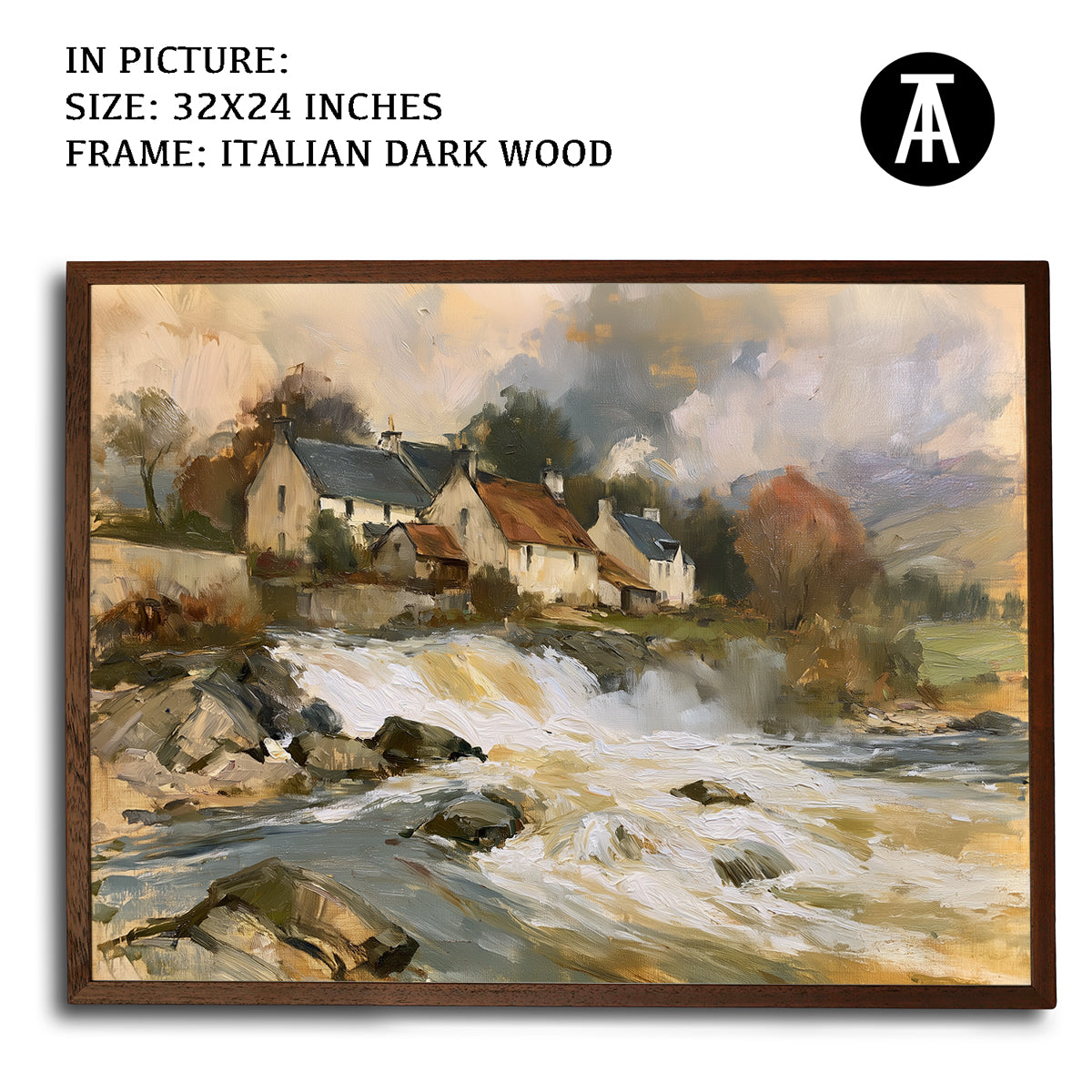 Artwork in Dark Wood Frame