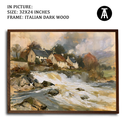 Artwork in Dark Wood Frame