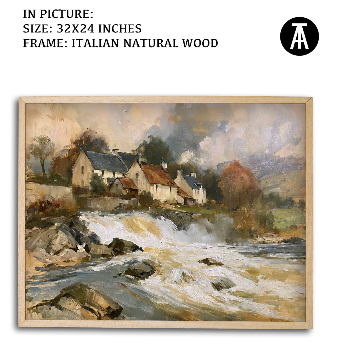 Artwork in Natural Wood Frame