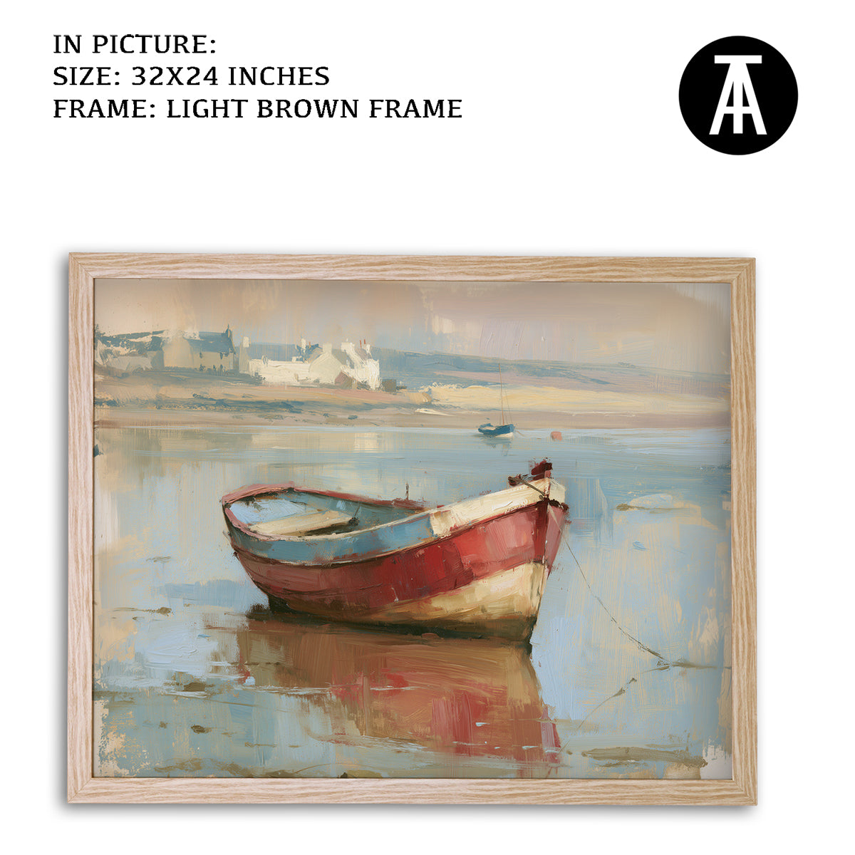Artwork in Light Brown Frame