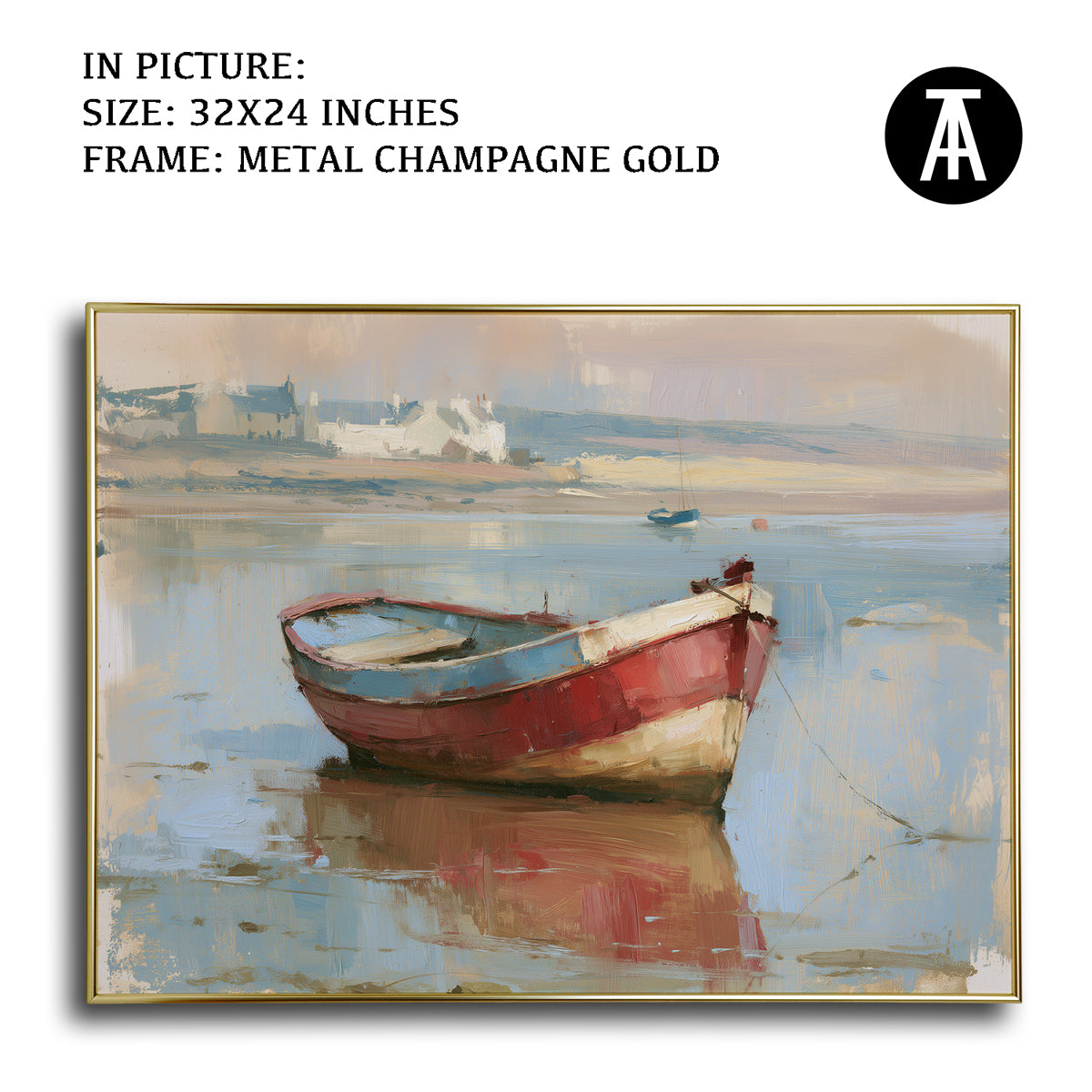 Artwork in Metal Champagne Gold Frame