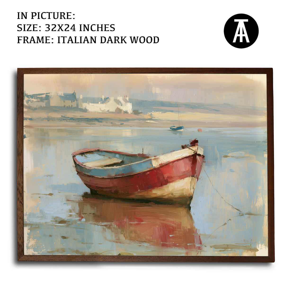 Artwork in Dark Wood Frame