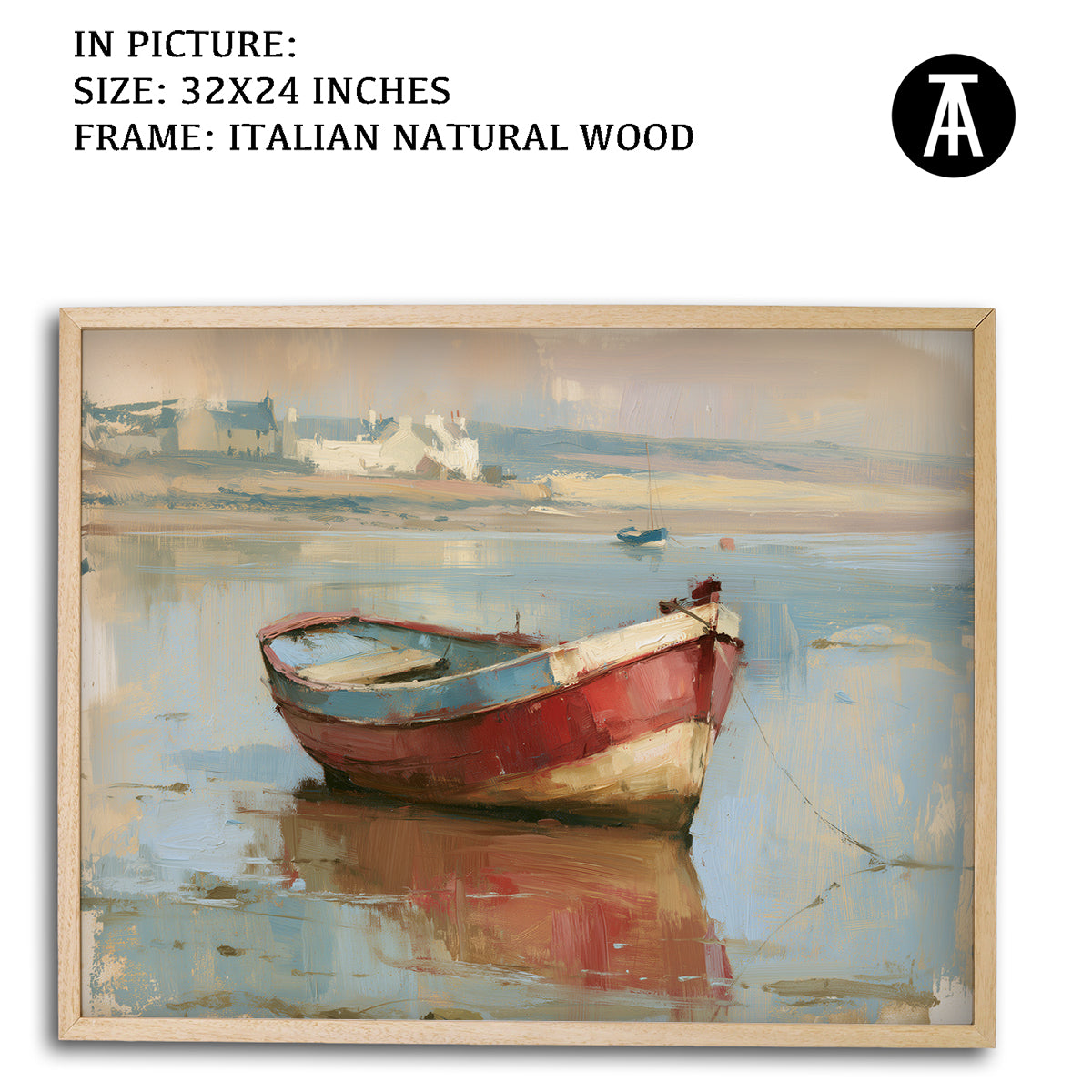 Artwork in Natural Wood Frame