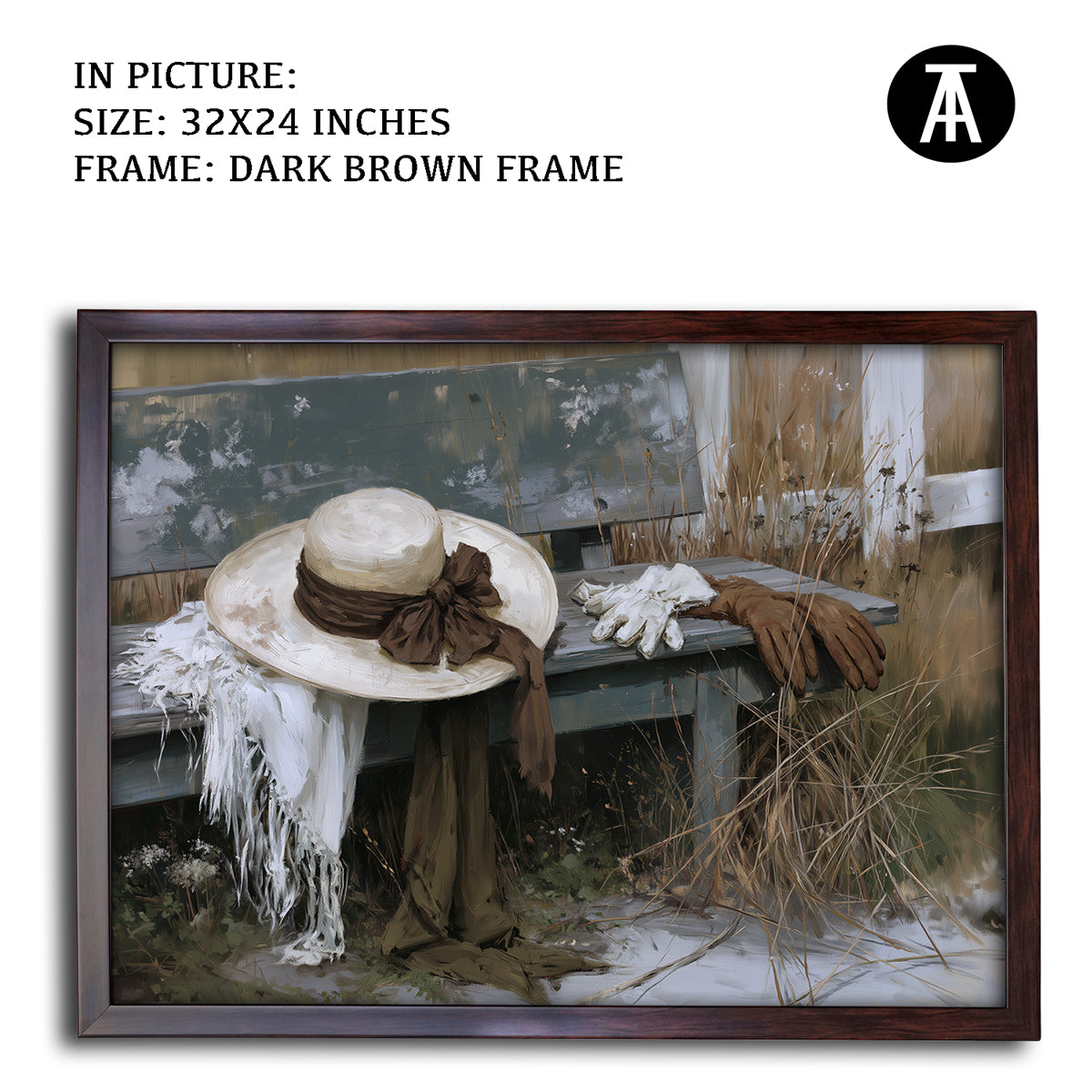 Artwork in Dark Brown Frame