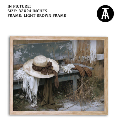 Artwork in Light Brown Frame