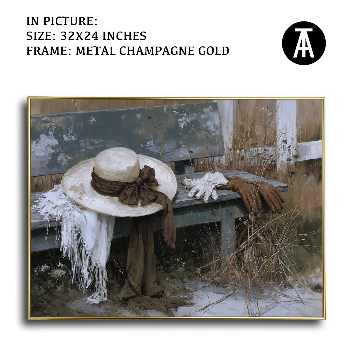 Artwork in Metal Champagne Gold Frame