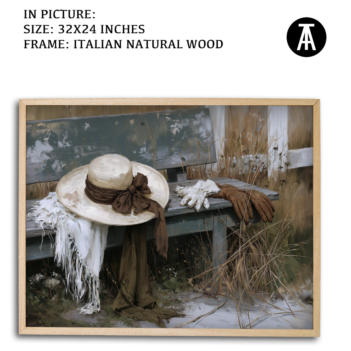 Artwork in Natural Wood Frame
