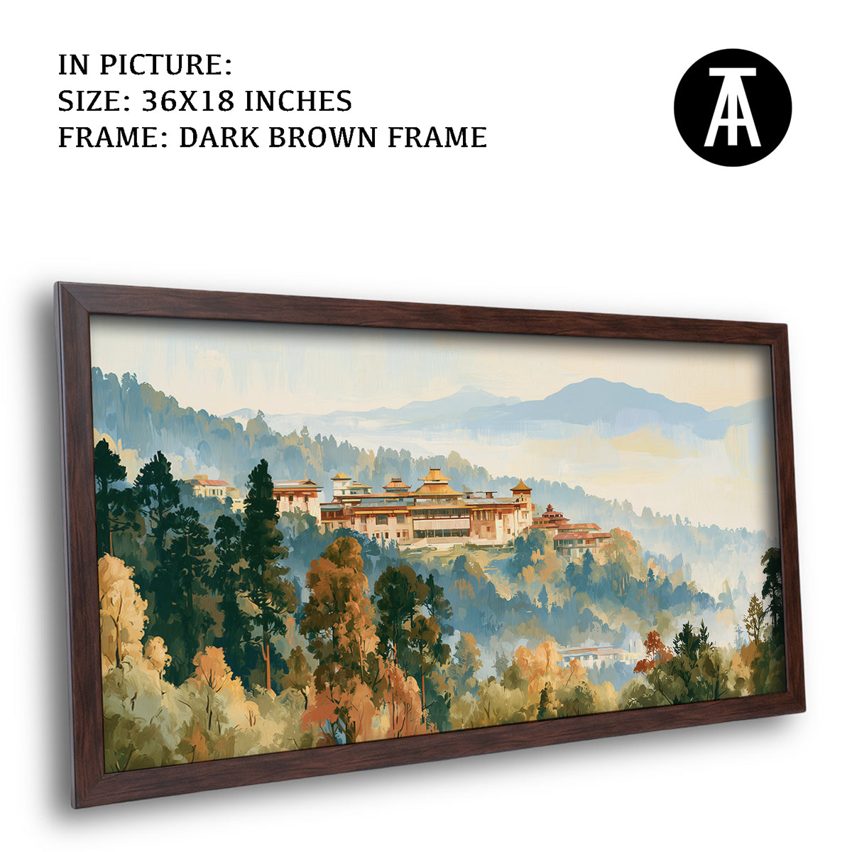 Artwork in Dark Brown Frame