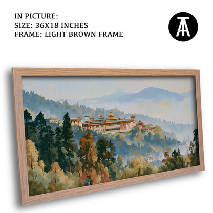 Artwork in Light Brown Frame