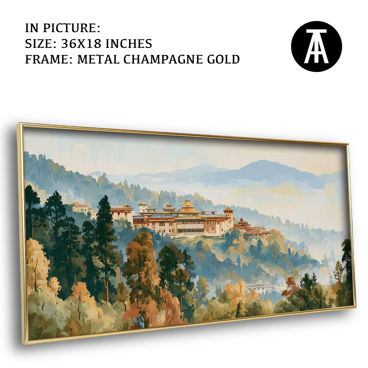 Artwork in Metal Champagne Gold Frame