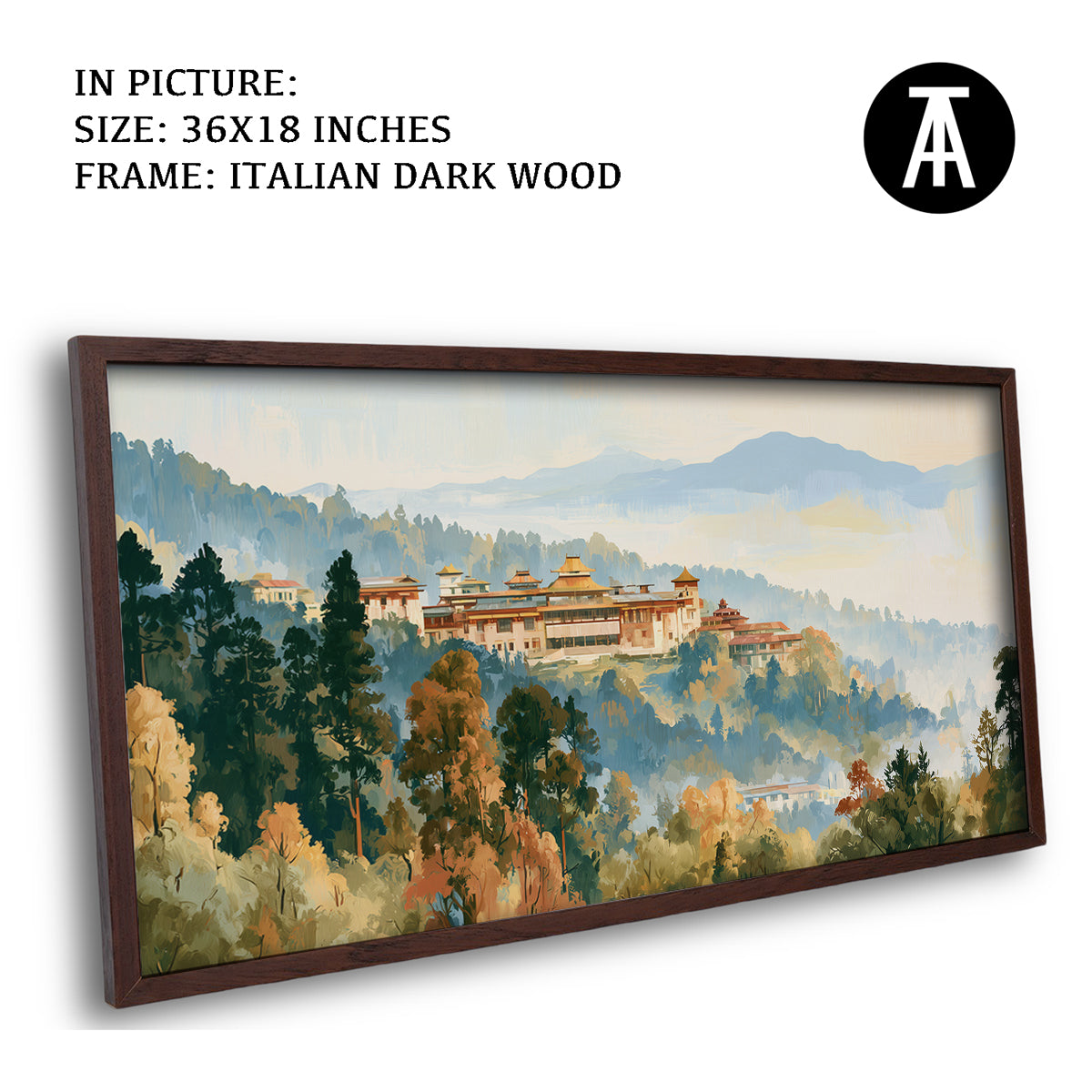 Artwork in Dark Wood Frame