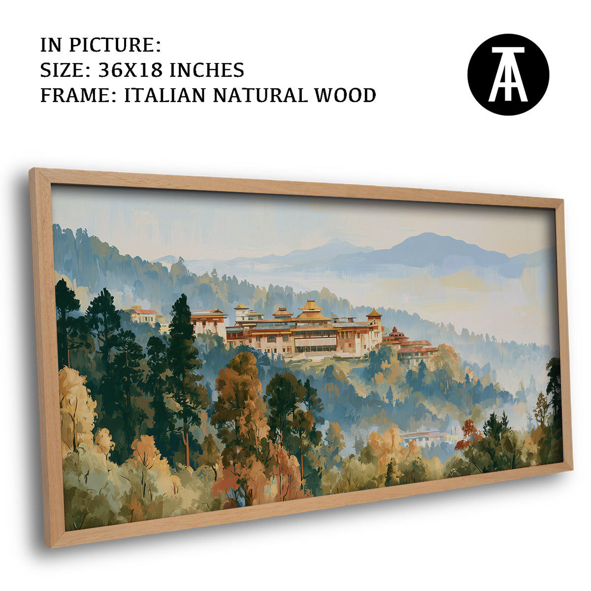 Artwork in Natural Wood Frame
