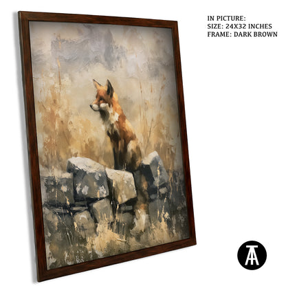 Artwork in Dark Brown Frame