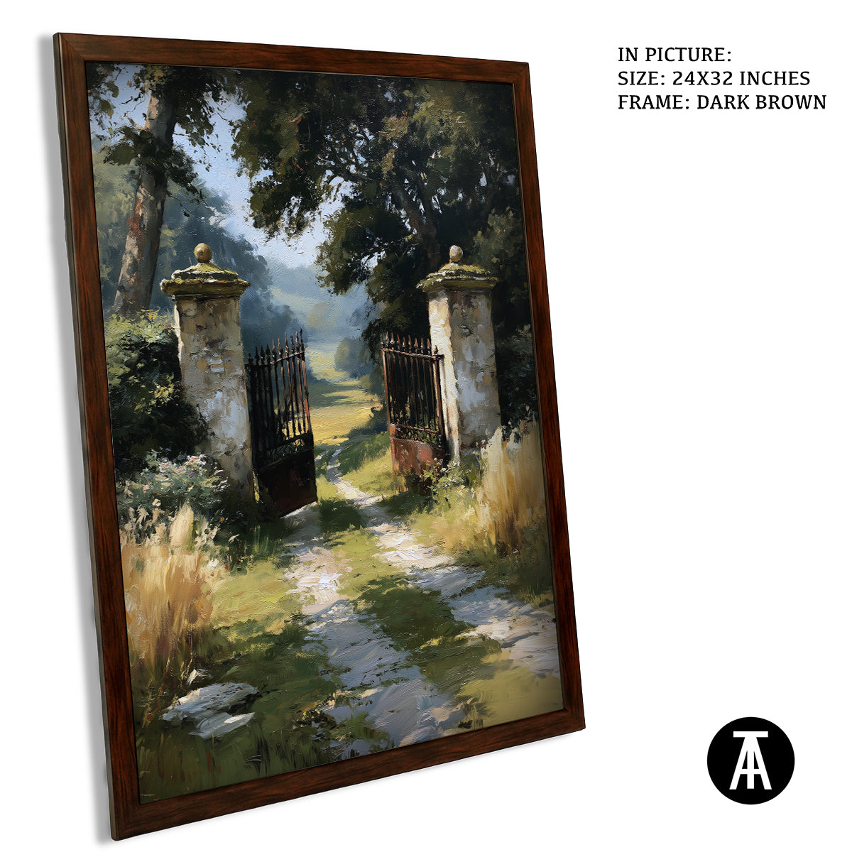 Artwork in Dark Brown Frame
