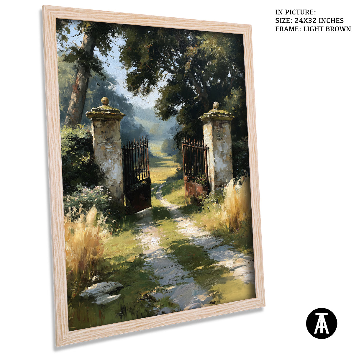 Artwork in Light Brown Frame