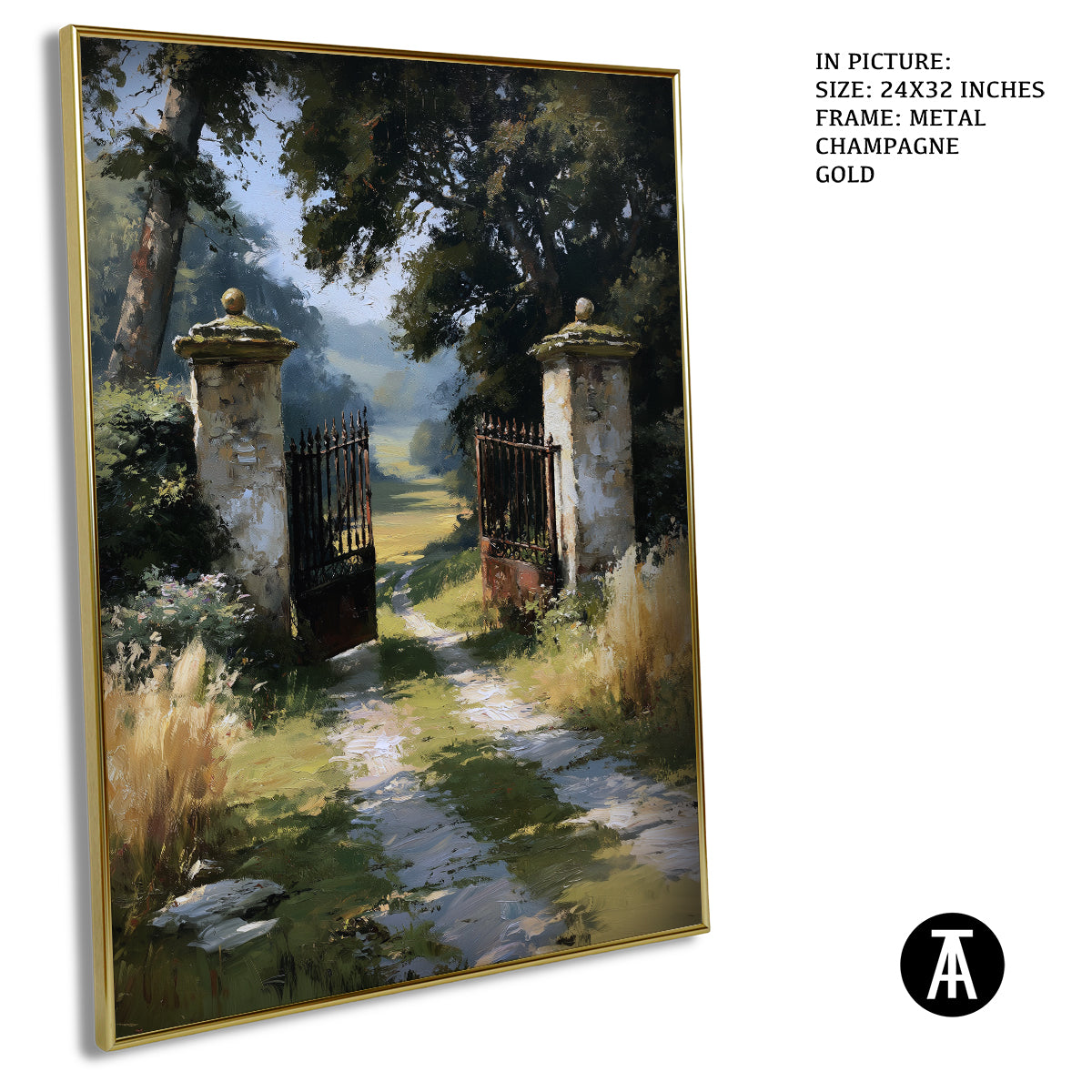 Artwork in Metal Champagne Gold Frame