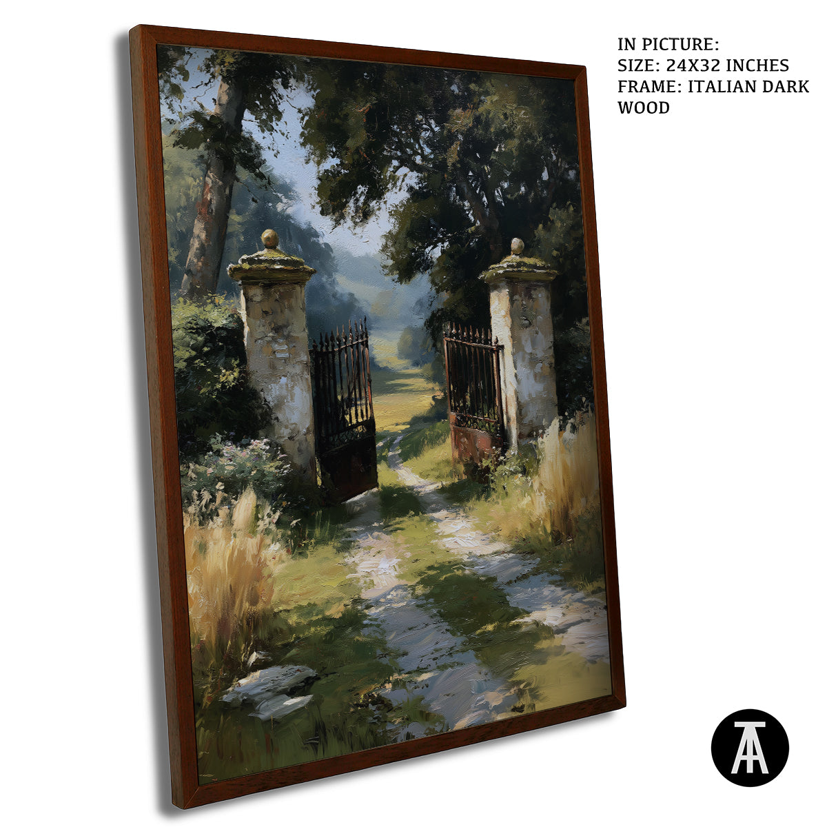 Artwork in Dark Wood Frame