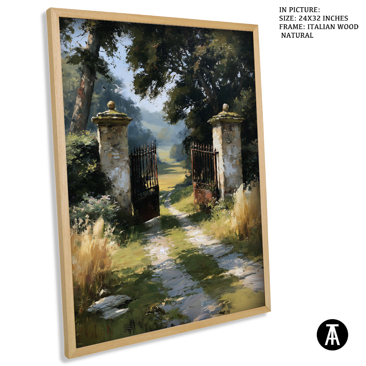 Artwork in Natural Wood Frame