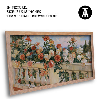 Artwork in Light Brown Frame