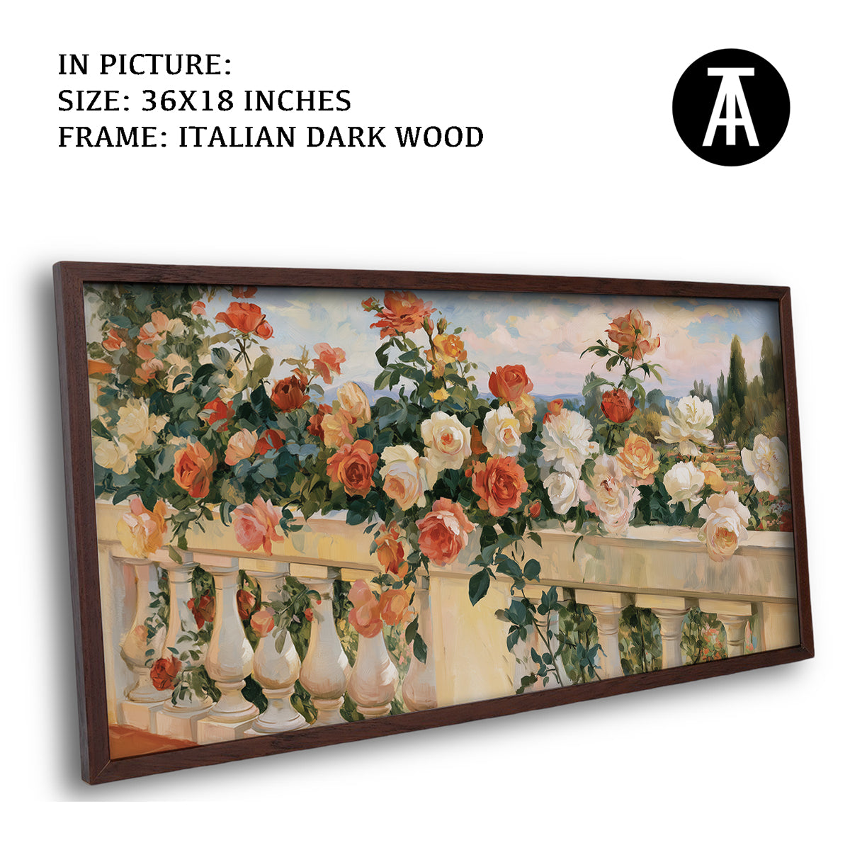 Artwork in Dark Wood Frame