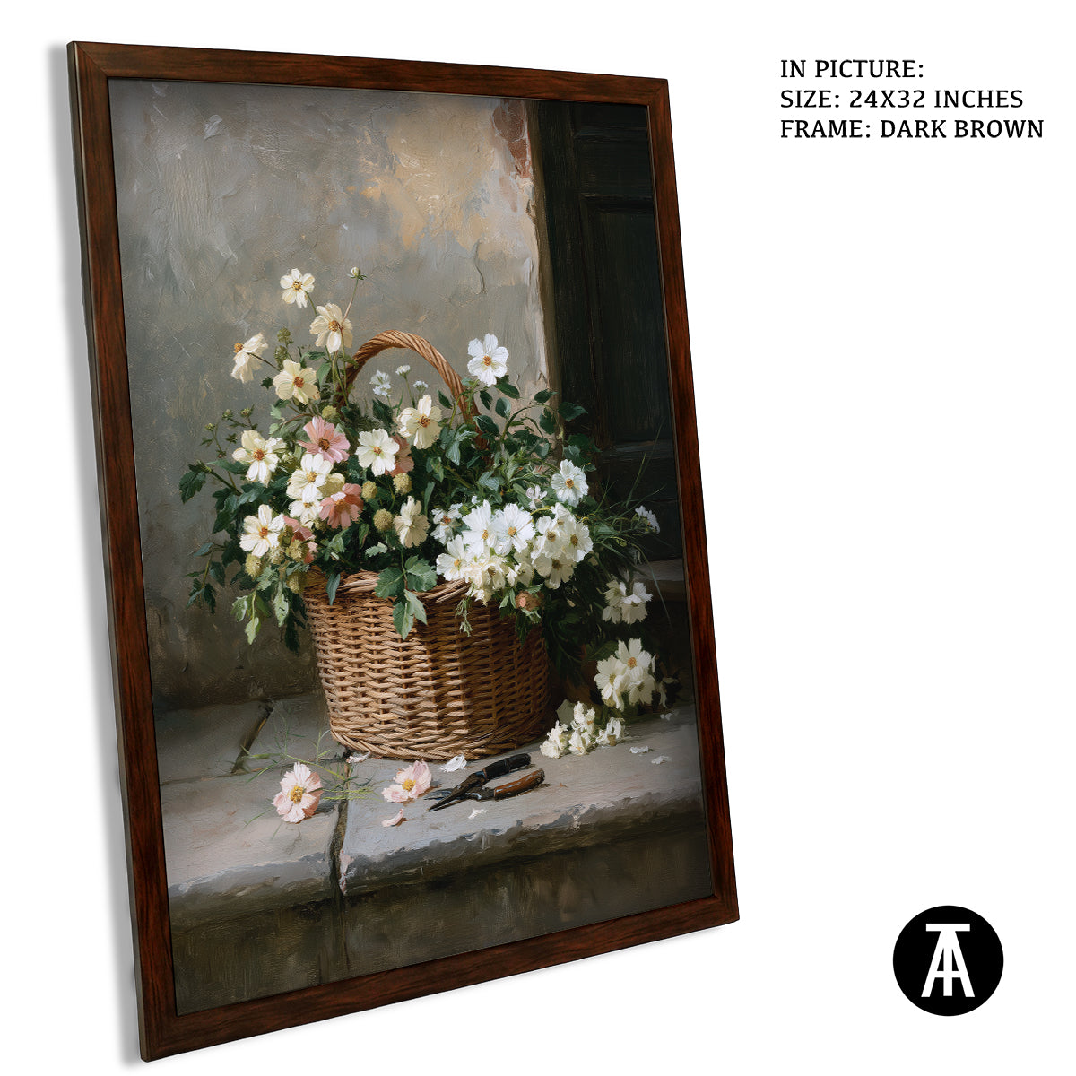 Artwork in Dark Brown Frame