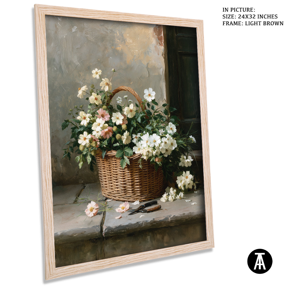 Artwork in Light Brown Frame
