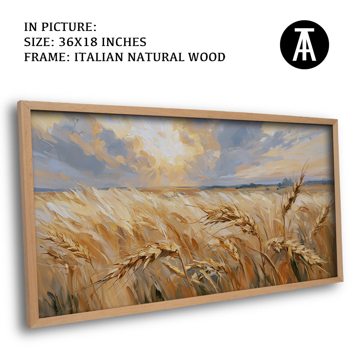 Artwork in Natural Wood Frame