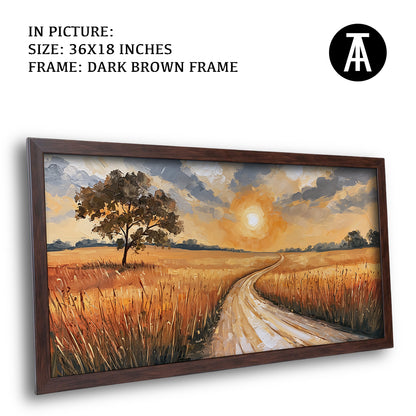 Artwork in Dark Brown Frame