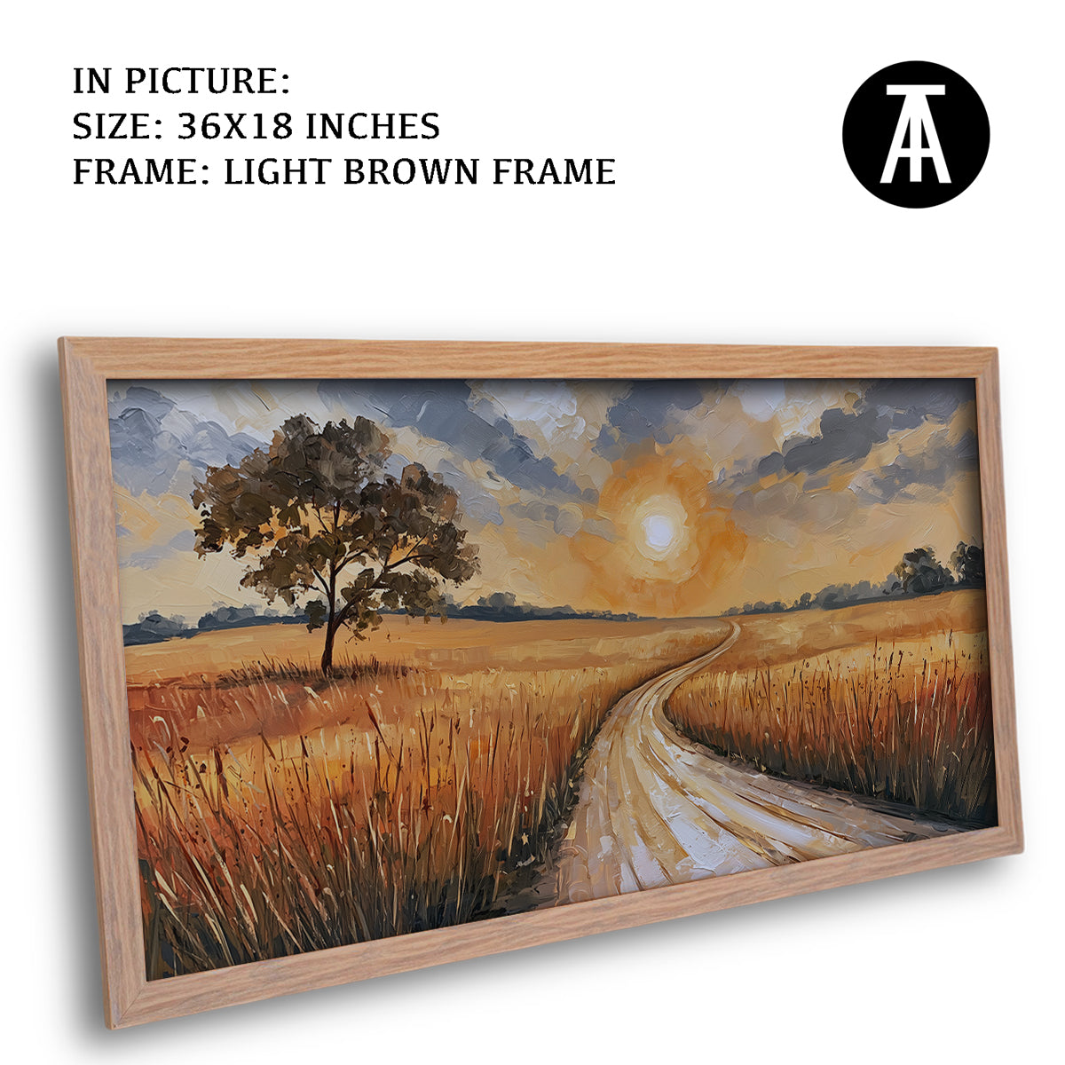 Artwork in Light Brown Frame