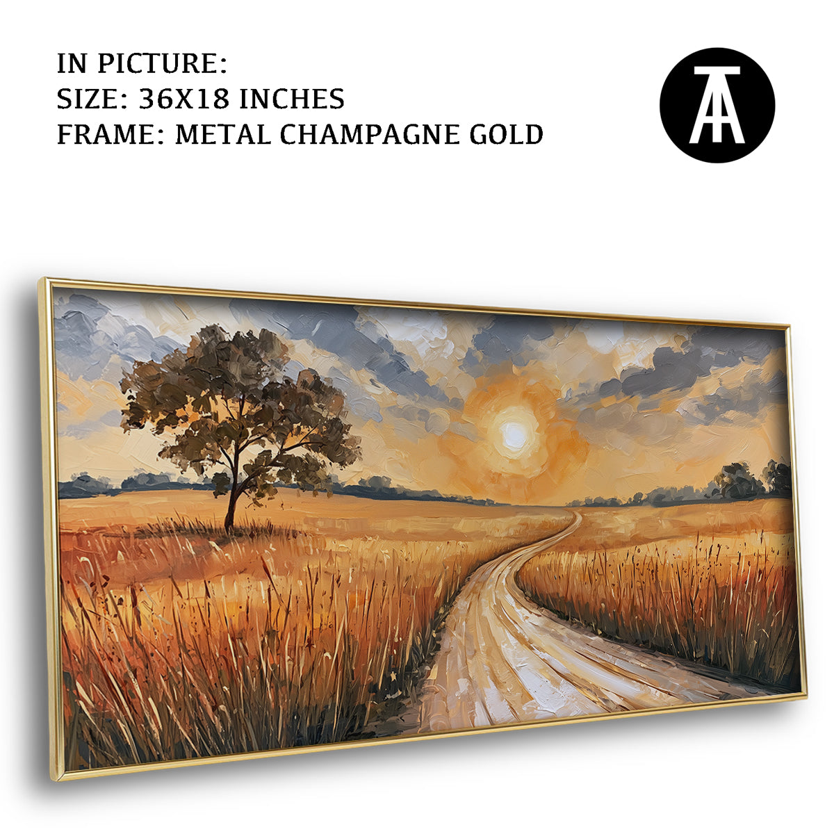 Artwork in Metal Champagne Gold Frame