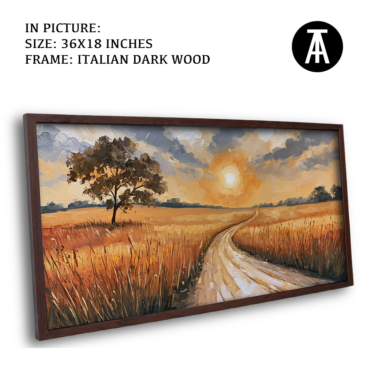 Artwork in Dark Wood Frame