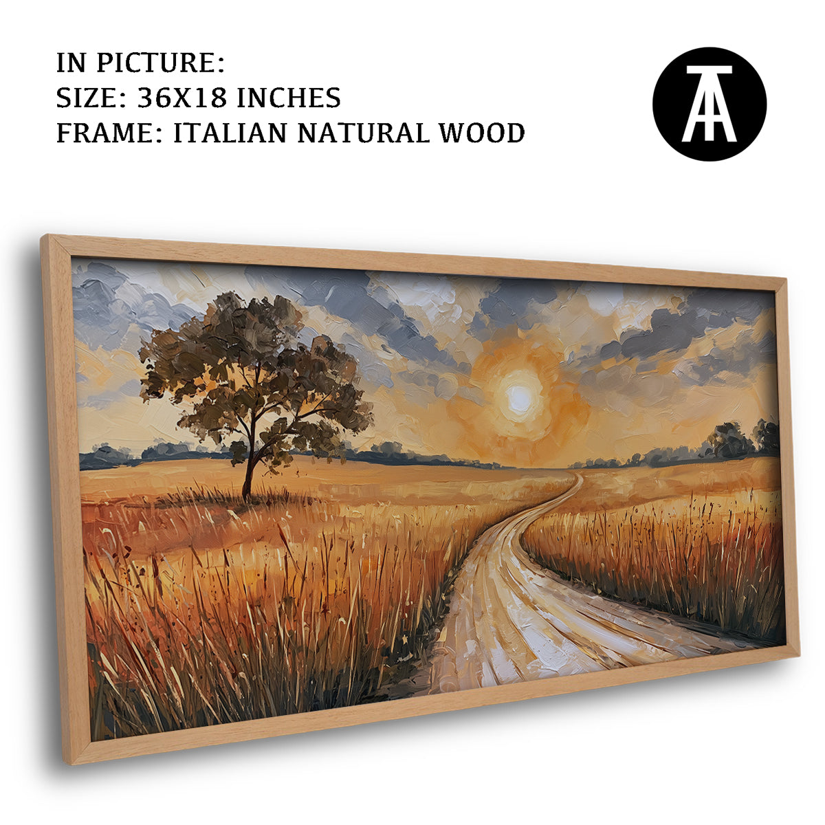Artwork in Natural Wood Frame