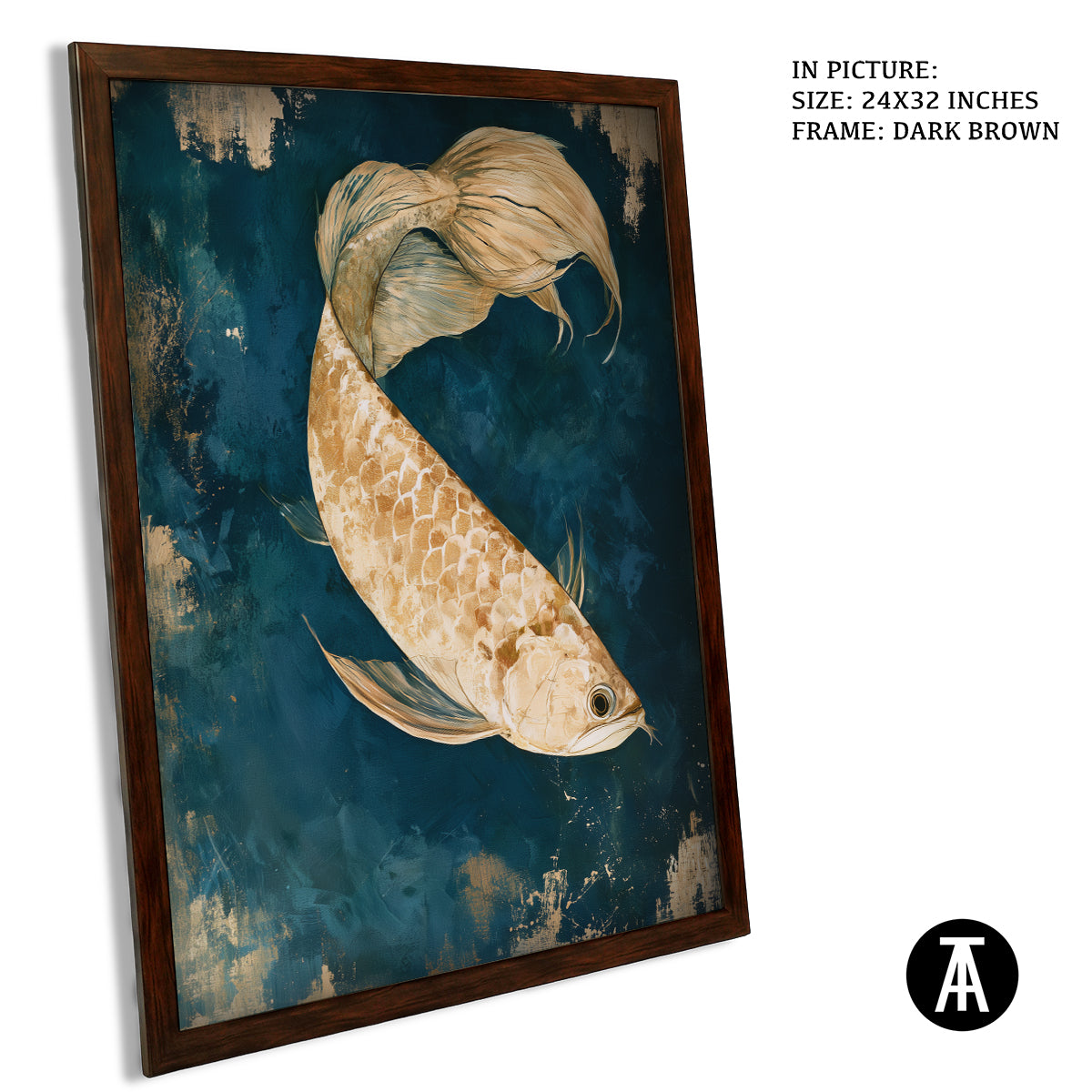 Artwork in Dark Brown Frame