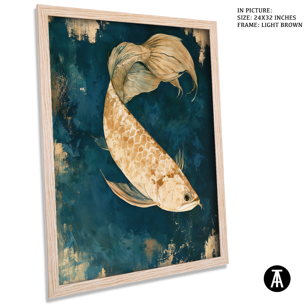 Artwork in Light Brown Frame