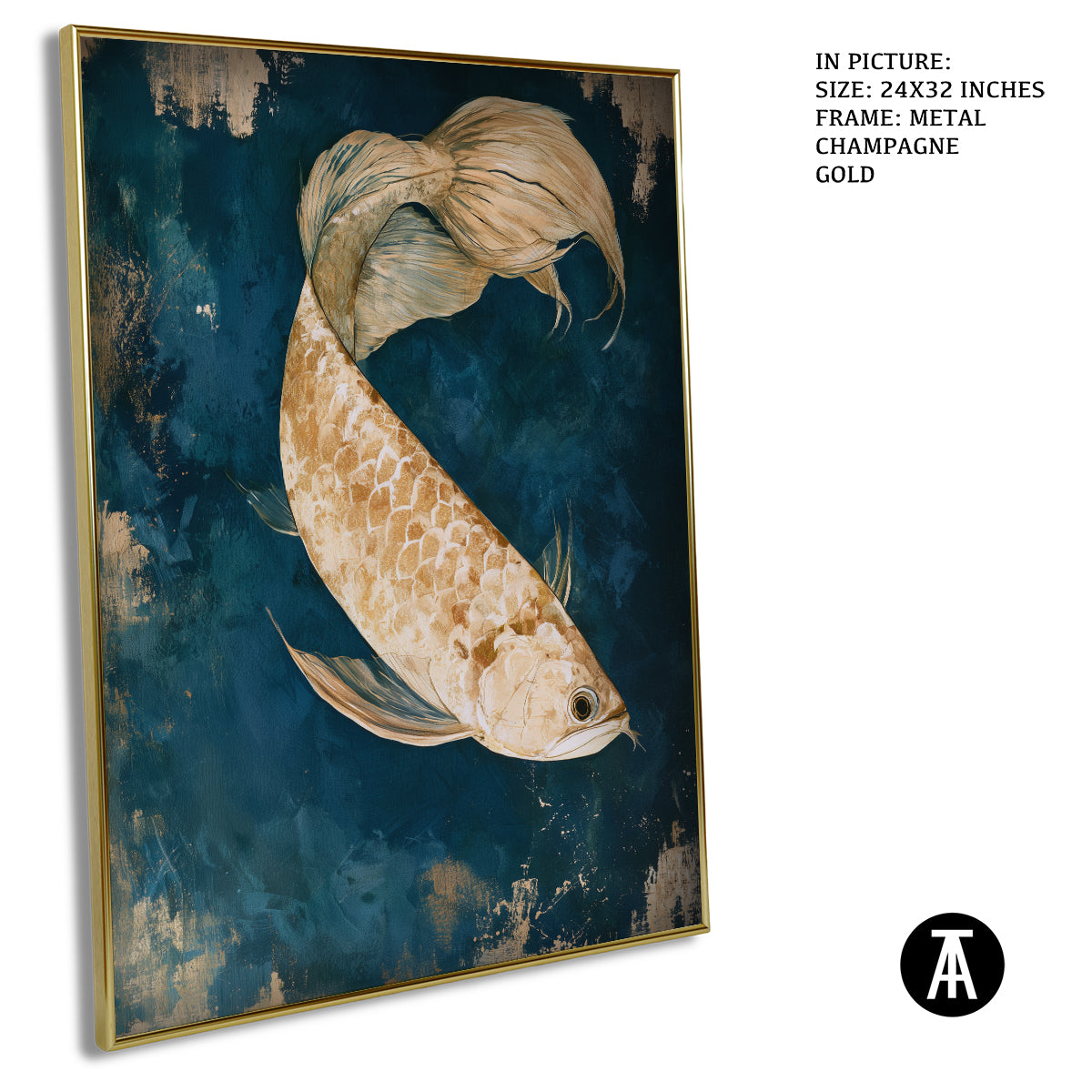 Artwork in Metal Champagne Gold Frame