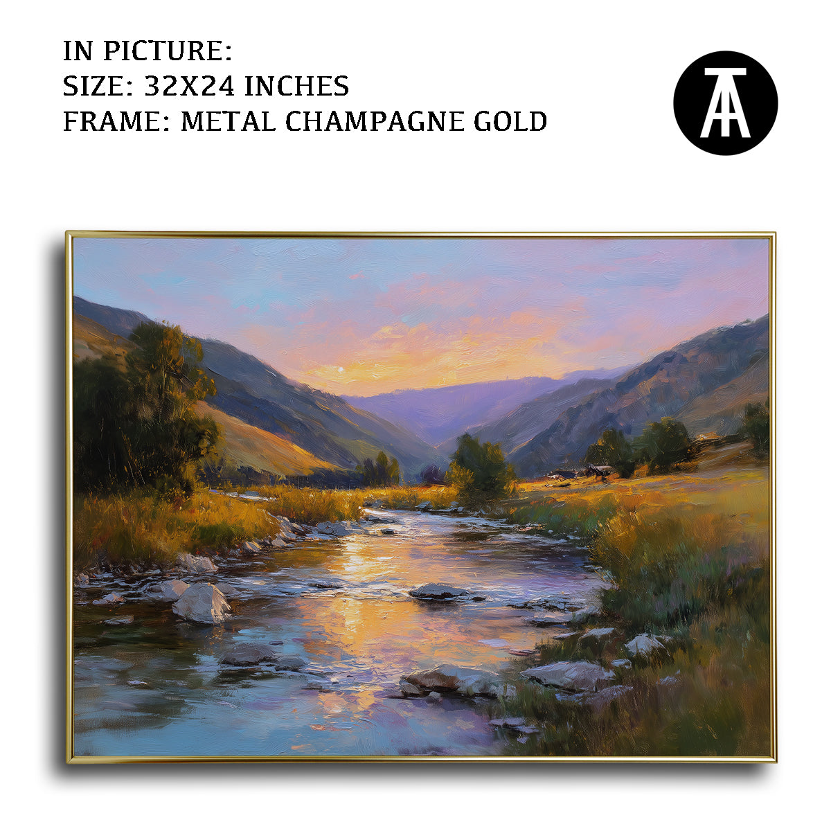 Artwork in Light Brown Frame