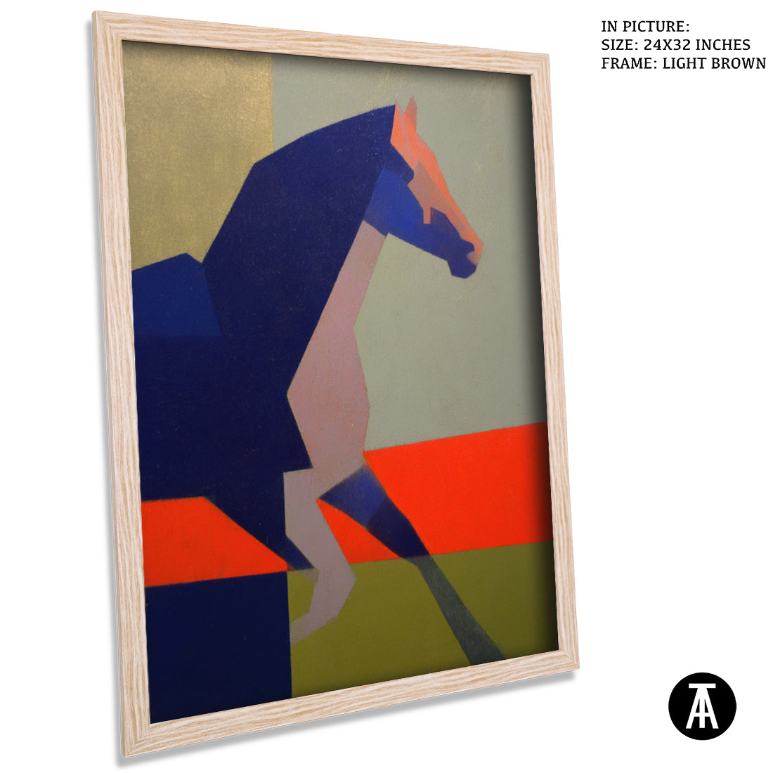 Artwork in Light Brown Frame