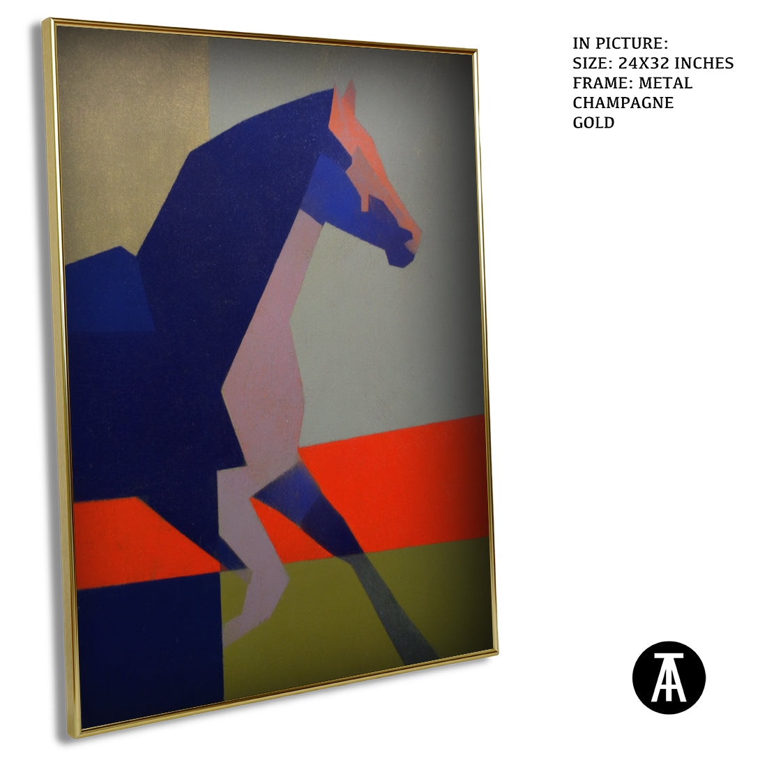 Artwork in Metal Champagne Gold Frame