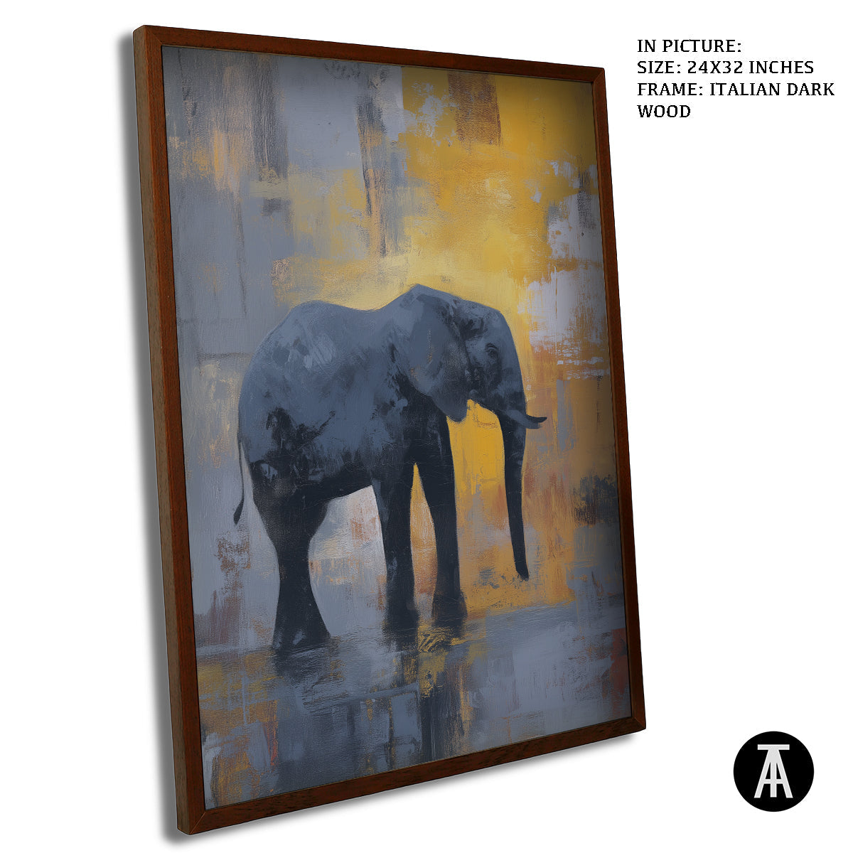 Artwork in Dark Wood Frame