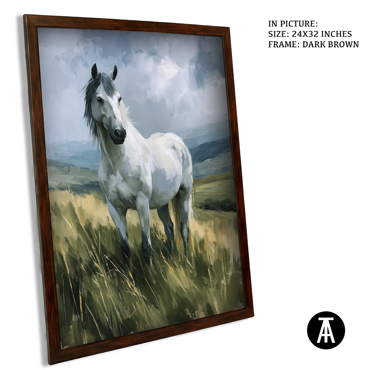 Artwork in Dark Brown Frame