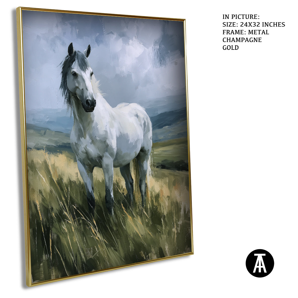 Artwork in Metal Champagne Gold Frame