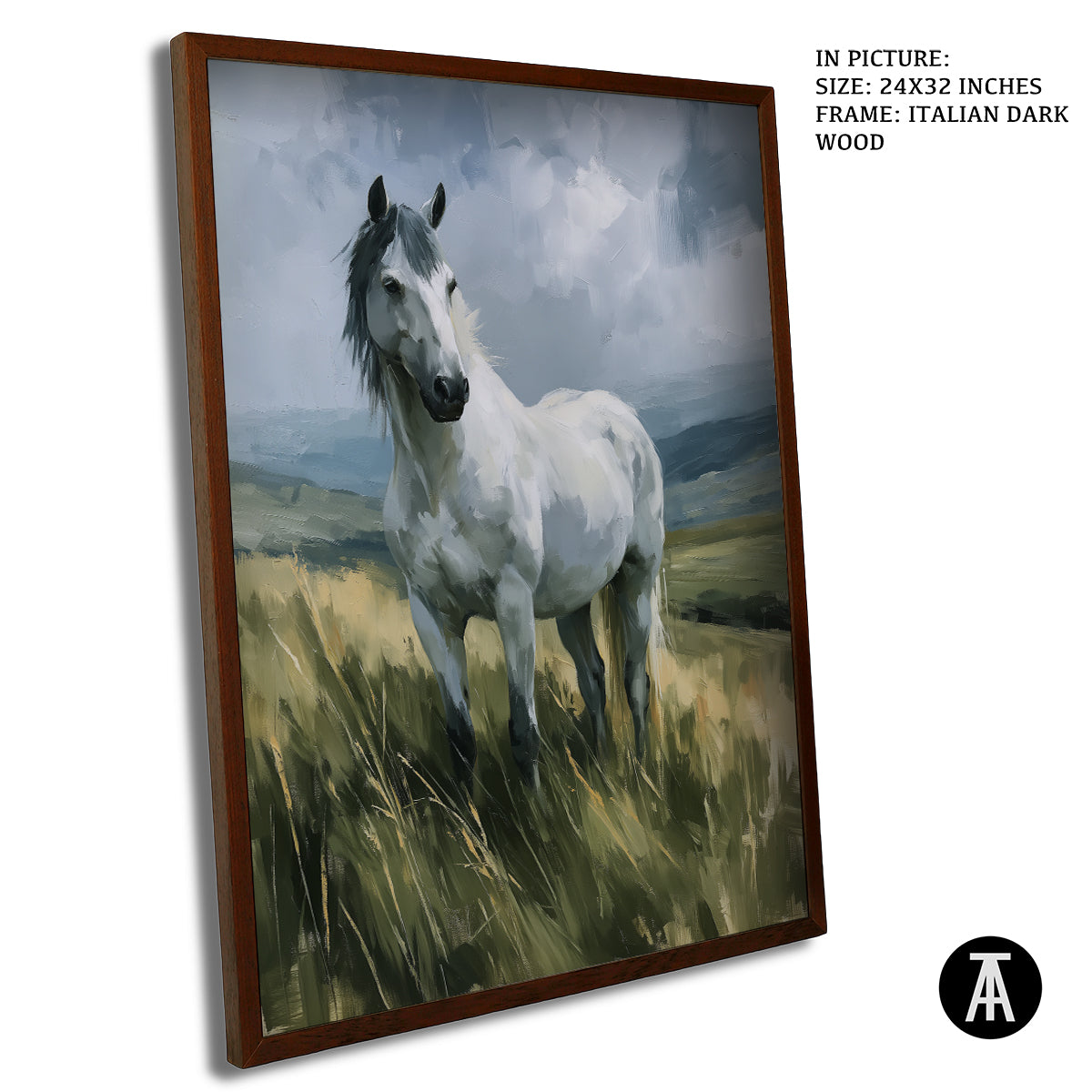 Artwork in Dark Wood Frame