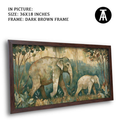 Artwork in Dark Brown Frame