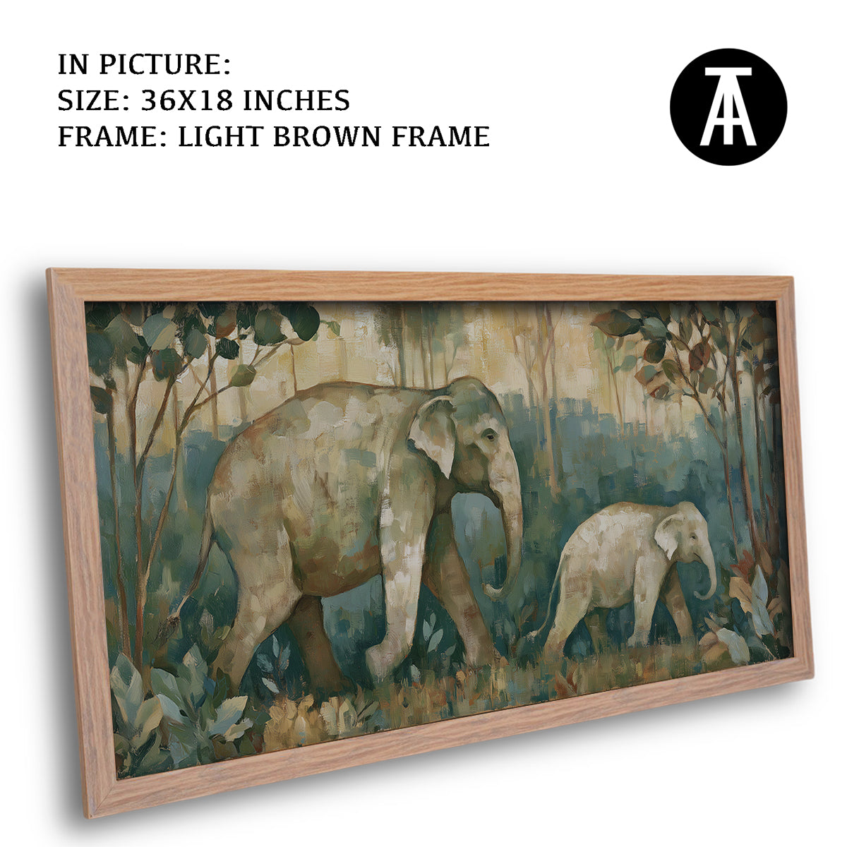 Artwork in Light Brown Frame
