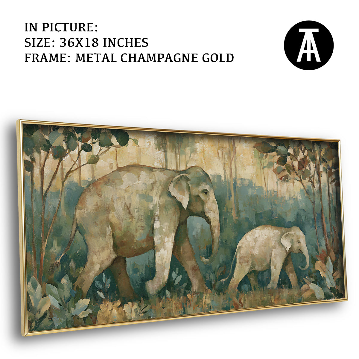 Artwork in Metal Champagne Gold Frame