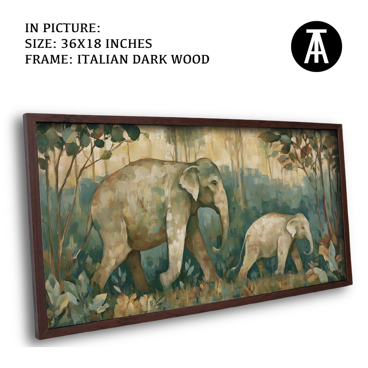 Artwork in Dark Wood Frame